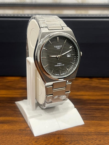 Tissot PRX Powermatic 80 automatic watch Black dial steel bracelet 40 mm